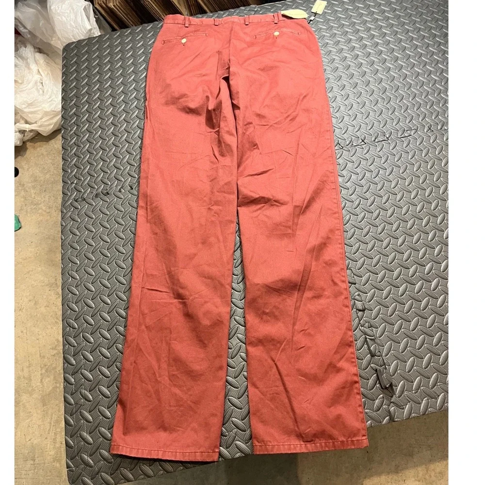 NWT Peter Millar Mens Flat Front Twill Pants Chinos MF15B84 Foliage Mens 34‎